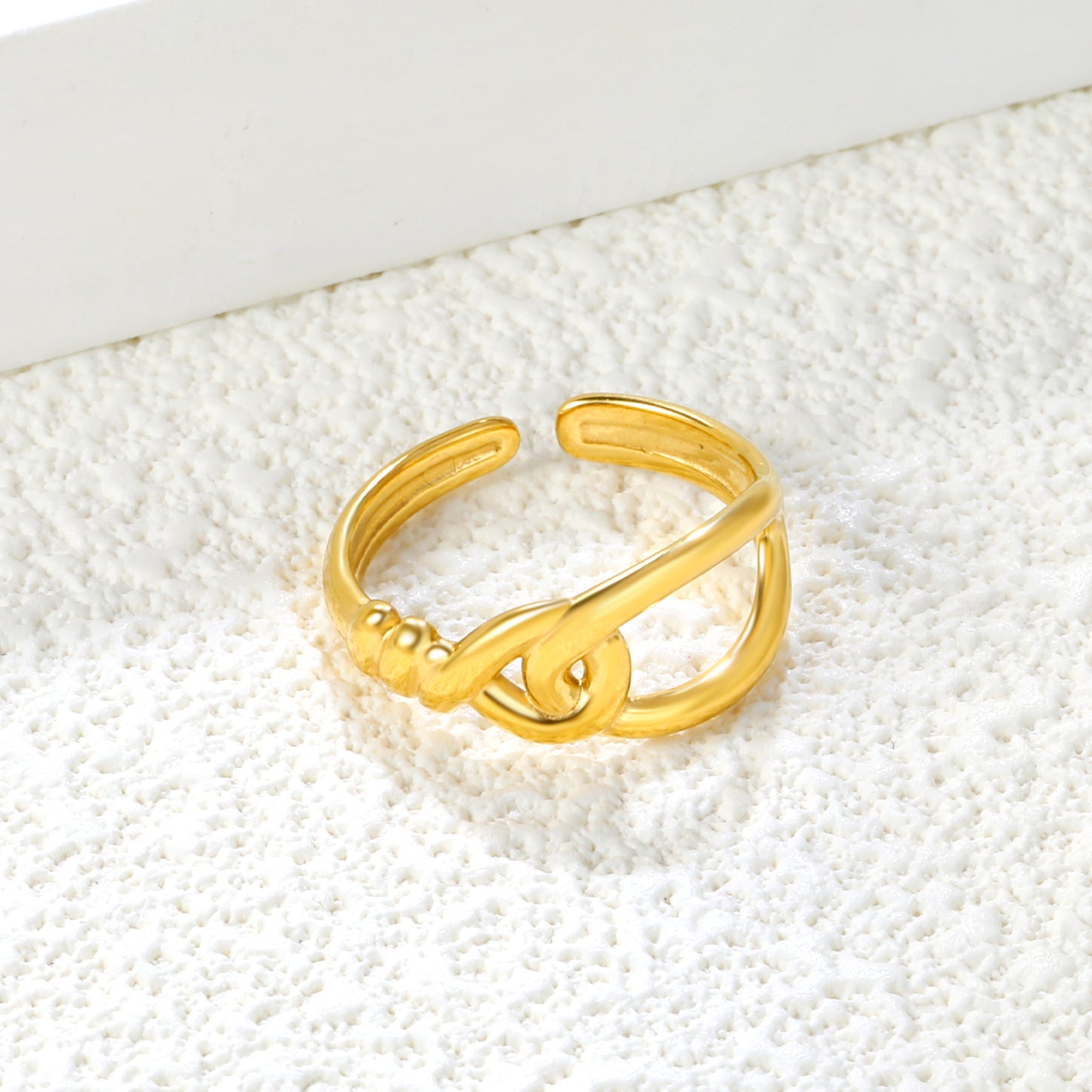 Bulk Gold-Tone Adjustable Rings (9.1mm Tall) | Hypoallergenic Stainless Steel Open Bands for Wholesale