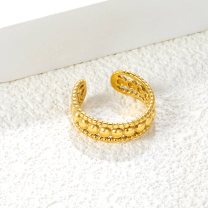 ✨ Premium Gold Open Band Wholesale 7mm Statement Ring | Removable Sizing | 3g Stainless Steel Jewelry Bulk