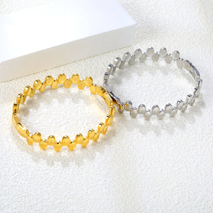 ✨ Precision-Fit Bangle Wholesale 11.8mm Width + 2.9mm Thickness | 60.4mm Inner Diameter | Dual-Tone Stainless Jewelry