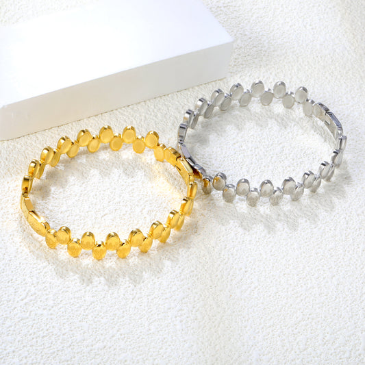 ✨ Precision-Fit Bangle Wholesale 11.8mm Width + 2.9mm Thickness | 60.4mm Inner Diameter | Dual-Tone Stainless Jewelry