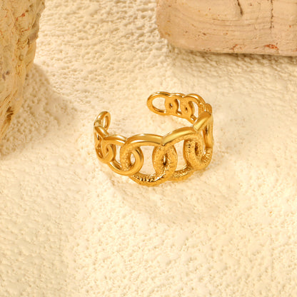 ✨ Gold Adjustable Statement Rings Duo 9mm & 10.7mm Heights | Removable Sizing | Featherweight & Heavyweight Bulk Pack