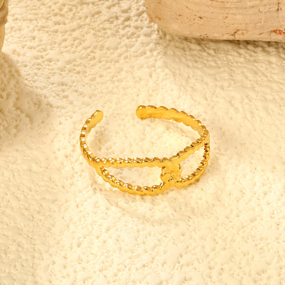 ✨ Gold Open Band Ring Wholesale Adjustable Size | 6.8mm Minimalist Ring | 0.8g Featherweight Stainless Steel Bulk