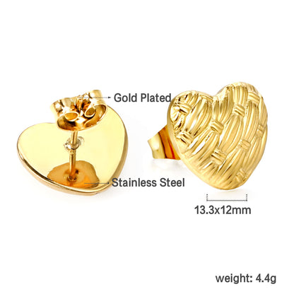 Heart with Braided Face Earrings 13.3*12mm