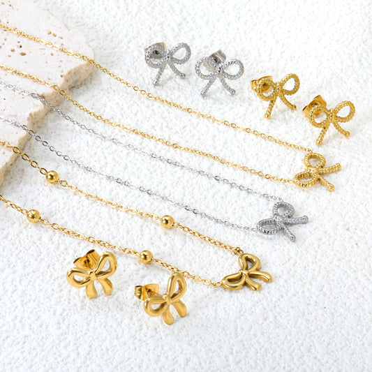 ✨ 40+5cm PVD 18K Gold Plated Jewelry Set Wholesale (MOQ 12+) | Stainless Steel Necklace & Earrings 🌍 | Hypoallergenic Luxury Gift Set