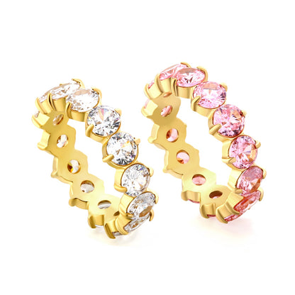 New white stone ring female light luxury sense of high class with elegant temperament metal wind