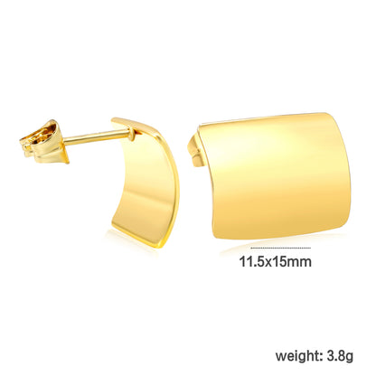 Trendy Geometric Stainless Steel Studs Earring 11.5*15mm PVD 18K gold