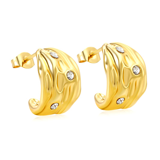 Bulk Hypoallergenic Hoop Earrings 12.8*17.6mm | Jewelry Manufacturer with SGS Certification | Private Label Services
