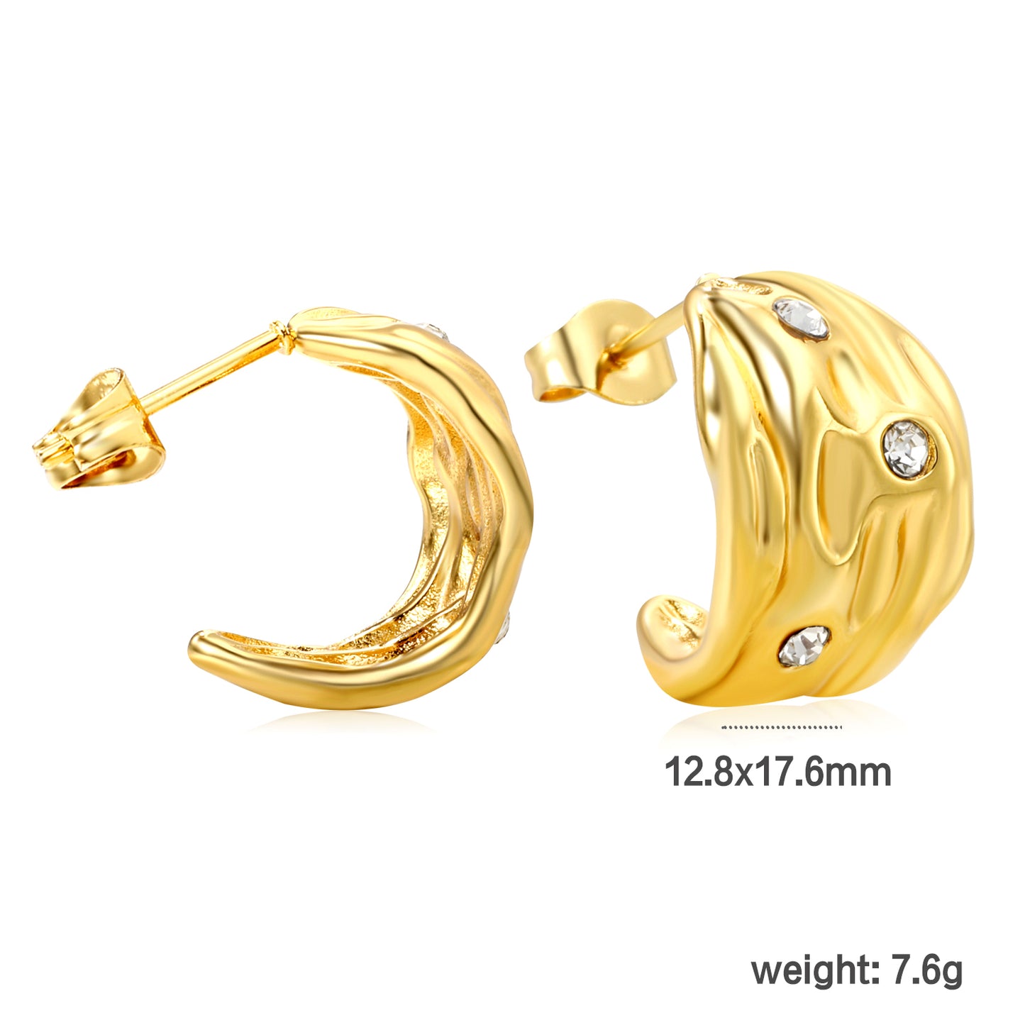 Bulk Hypoallergenic Hoop Earrings 12.8*17.6mm | Jewelry Manufacturer with SGS Certification | Private Label Services