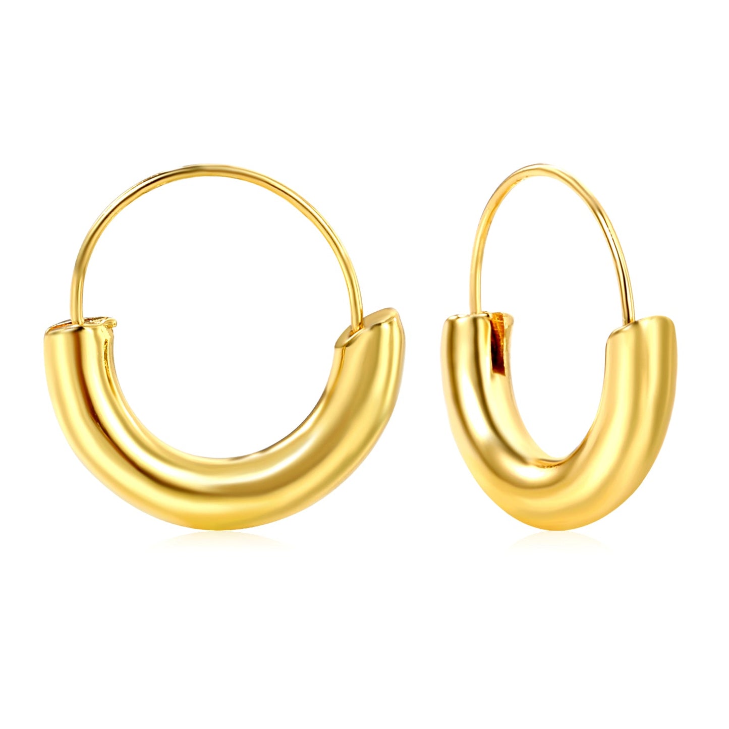 0.7*20mm outer 20mm semi-circle dangling earrings gold color