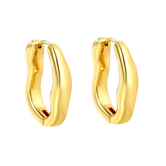 6.0*20.6*25mm irregular solid 0 shape earrings gold color