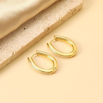 Oval Earrings with Diamonds 20.6*25.8mm