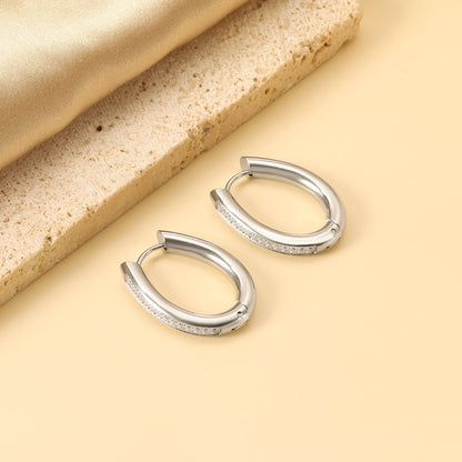 Oval Earrings with Diamonds 20.6*25.8mm