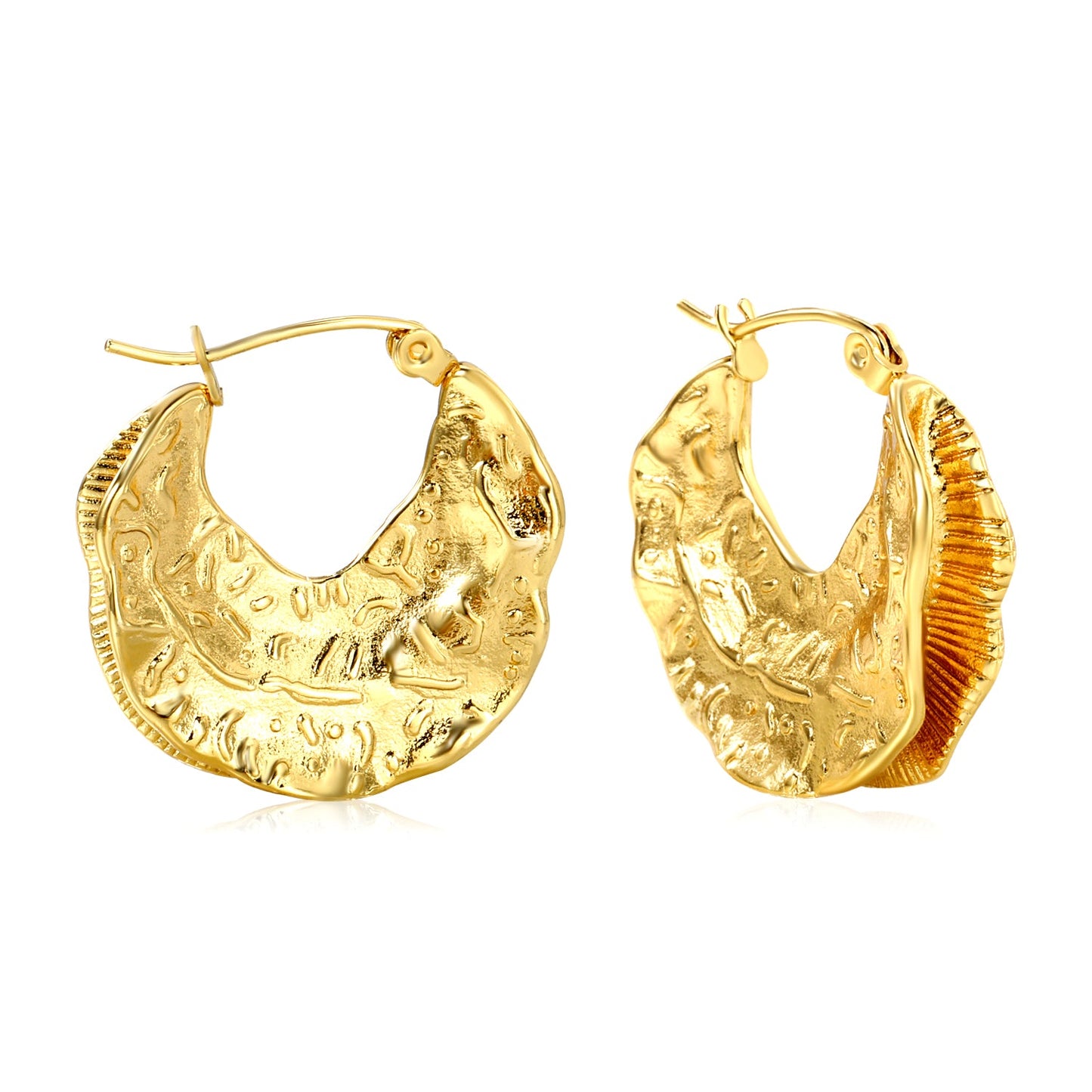 6.3*26mm cast maple leaf earrings gold color