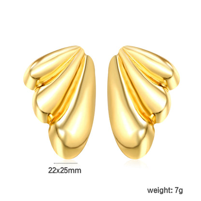22*25mm winged stud earrings gold color