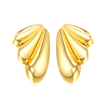 22*25mm winged stud earrings gold color