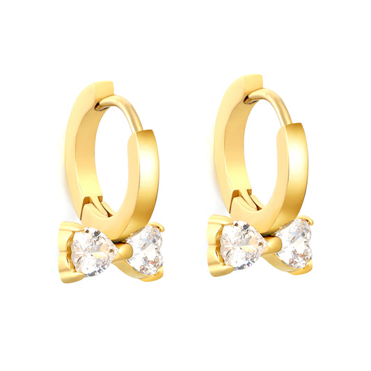 Butterfly Earrings for Women | Zircon Hoop Earrings Waterproof Hypoallergenic | Stainless Steel Sensitive Skin Jewelry