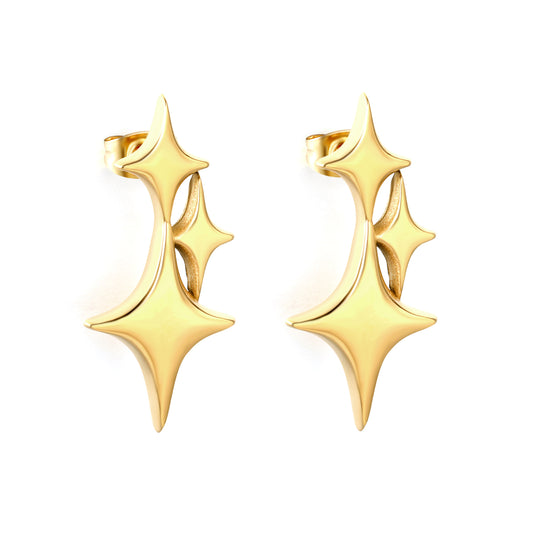 Waterproof & Hypoallergenic Stainless Steel Women Star Earrings (Bulk)