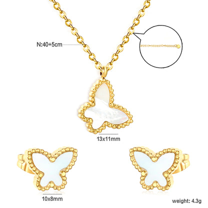 Wholesale Butterfly Jewelry Set - Acrylic & Stainless Steel | Waterproof Hypoallergenic Earrings & Necklace | Matching Gift Set