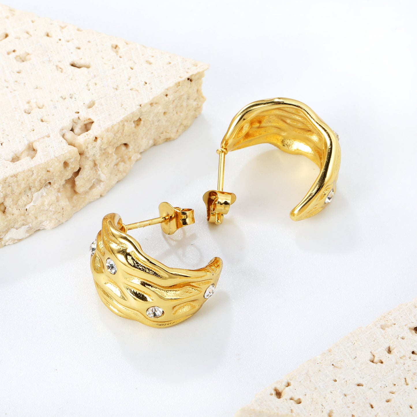 Bulk Hypoallergenic Hoop Earrings 12.8*17.6mm | Jewelry Manufacturer with SGS Certification | Private Label Services