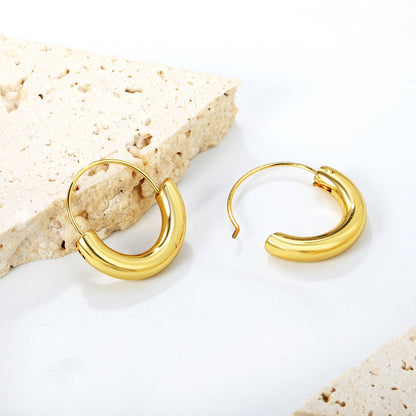 0.7*20mm outer 20mm semi-circle dangling earrings gold color