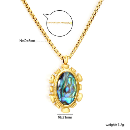 Bulk Order Abalone Necklace Women Tarnish Free Blue Shell Jewelry Wholesale