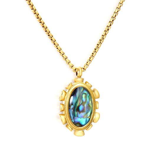 Bulk Order Abalone Necklace Women Tarnish Free Blue Shell Jewelry Wholesale