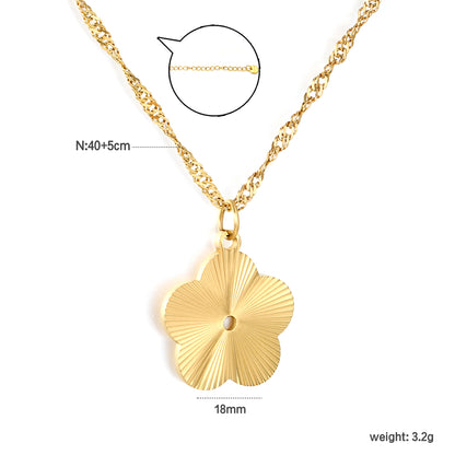 Wholesale Plum Blossom Engraved Necklace - Stainless Steel Hypoallergenic Jewelry for Women, Waterproof & Tarnish Resistant, Bulk Wholesale Supply