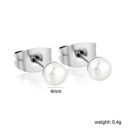 3mm Freshwater Pearl Earrings for Women, 18k gold plated Stainless Steel Ear Studs, Hypoallergenic Pearl Earrings