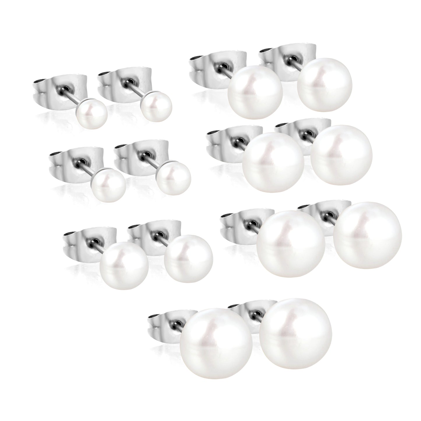 3mm Freshwater Pearl Earrings for Women, 18k gold plated Stainless Steel Ear Studs, Hypoallergenic Pearl Earrings