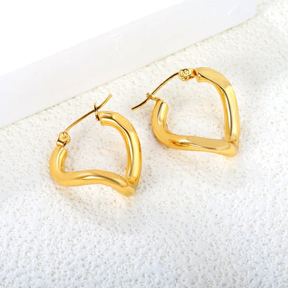 3.5*22mm Twisted Wire Double Sided Angled Earrings Gold color