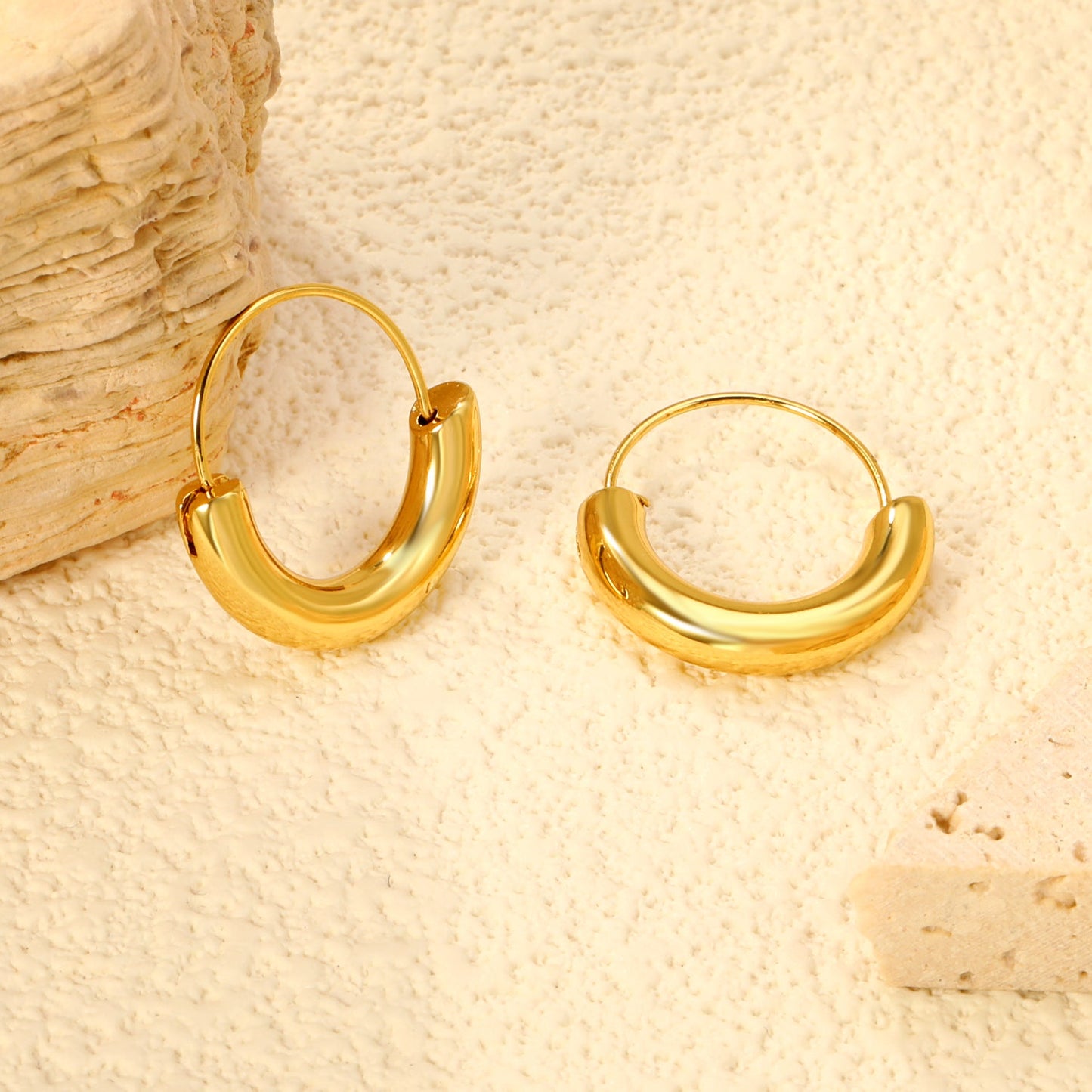 0.7*20mm outer 20mm semi-circle dangling earrings gold color