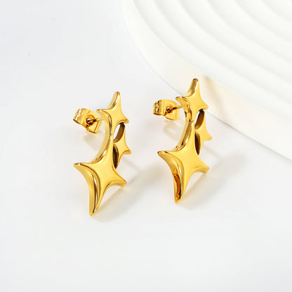 Waterproof & Hypoallergenic Stainless Steel Women Star Earrings (Bulk)