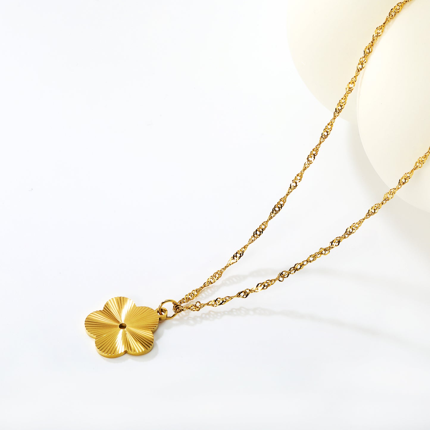 Wholesale Plum Blossom Engraved Necklace - Stainless Steel Hypoallergenic Jewelry for Women, Waterproof & Tarnish Resistant, Bulk Wholesale Supply