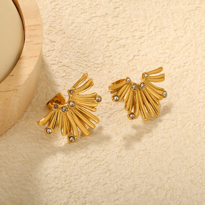 Wholesale Waterproof Fan Earrings | Hypoallergenic Earrings for Sensitive Ears | 304 Stainless Steel Jewelry Supplier