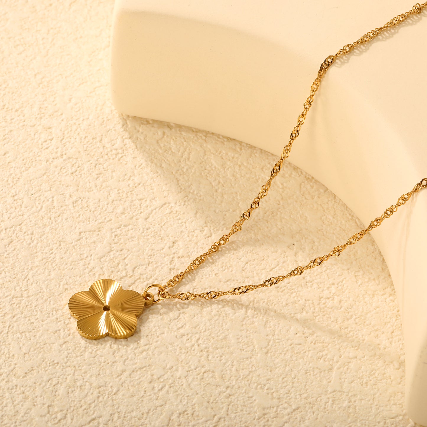 Wholesale Plum Blossom Engraved Necklace - Stainless Steel Hypoallergenic Jewelry for Women, Waterproof & Tarnish Resistant, Bulk Wholesale Supply