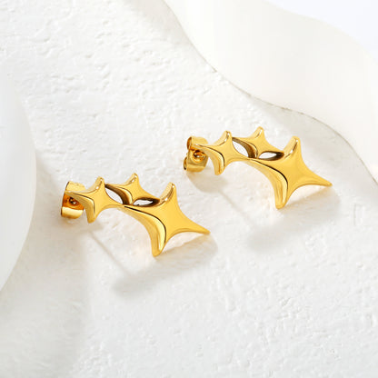 Waterproof & Hypoallergenic Stainless Steel Women Star Earrings (Bulk)