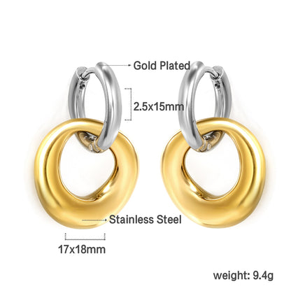 2.5x15mm Circle with Shaped Hoop Earrings 17*18mm