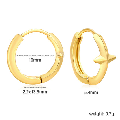 Wholesale Zircon Hoop Earrings – 18K Gold Plated Stainless Steel, Hypoallergenic Jewelry in Bulk