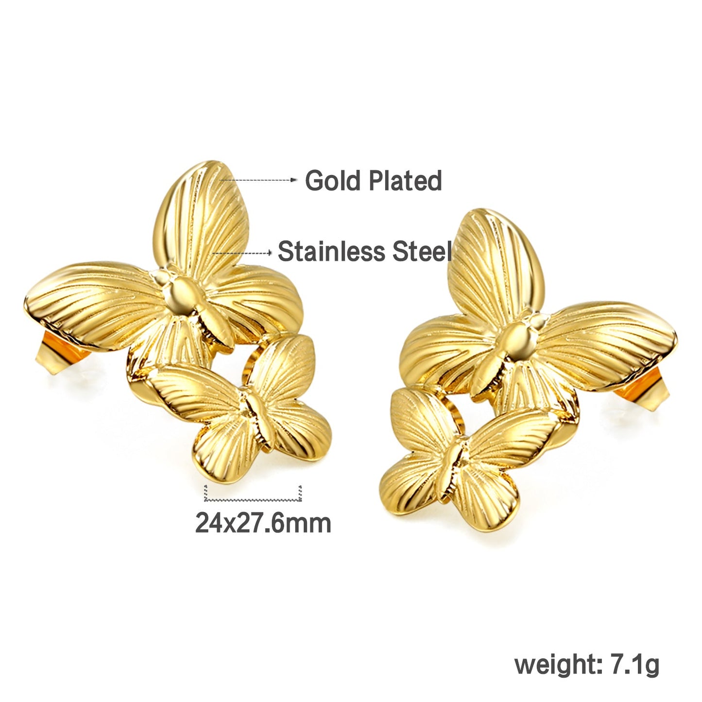 Size Butterfly Earrings 24*27.6
