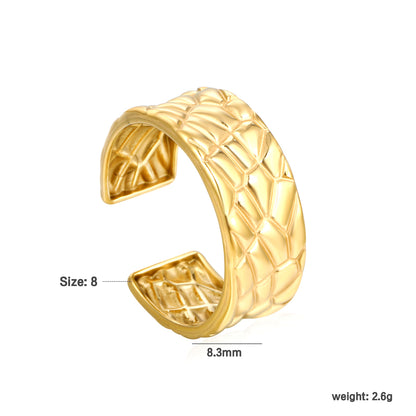✨ Premium Adjustable Open Ring 8.3mm Statement Height | Removable Sizing | 2.6g Gold Stainless Steel Wholesale