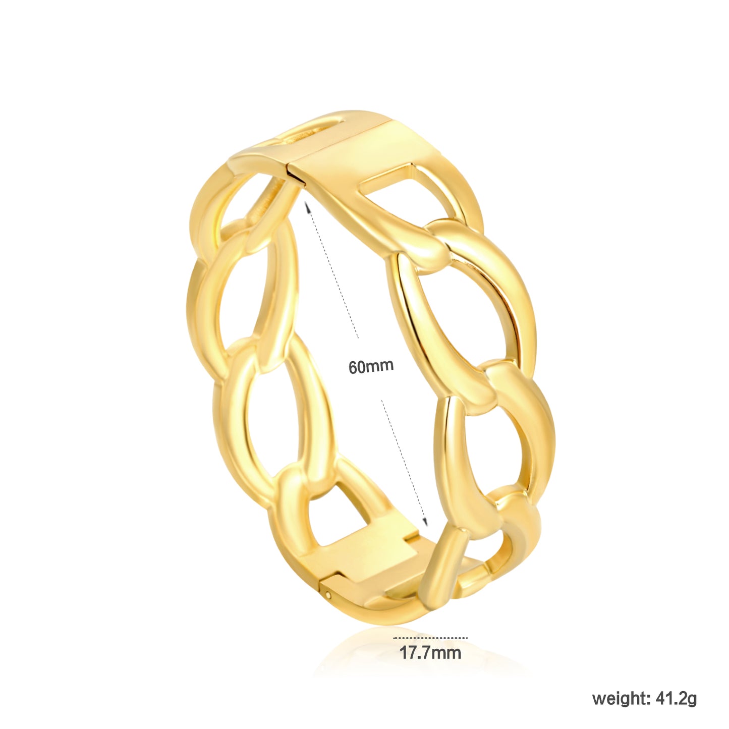✨ Heavy Duty Cuff Bracelet Wholesale 17.7mm Width | 60mm Fit | 41.2g Stainless Steel Bangle Gold & Silver Options
