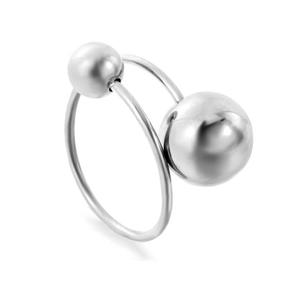 Uniquely designed large and small orb open rings