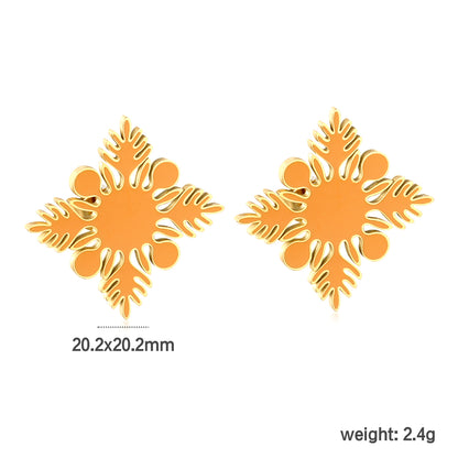 Wholesale Dainty Flower Earrings – 18K Gold Plated Stainless Steel Studs for Women