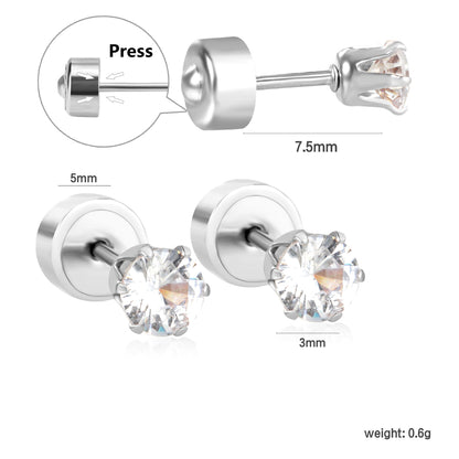 ✨ Wholesale 5mm Rose Gold Press Studs Snap-On Earring Posts | 1g Secure Stainless Steel Backings (100-Pack Bulk)
