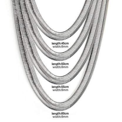✨ 6mm Stainless Steel Snake Chains Wholesale 4 Sizes (45-60cm) | Hypoallergenic Jewelry Making Supplies | Bulk Discounts