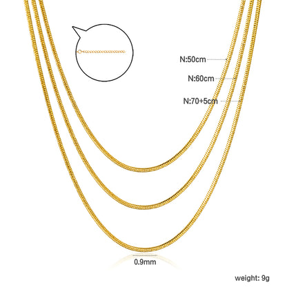 Bulk Gold-Tone Stainless Steel Snake Chain Necklace (0.9mm) – Wholesale Jewelry for Retailers & Resellers