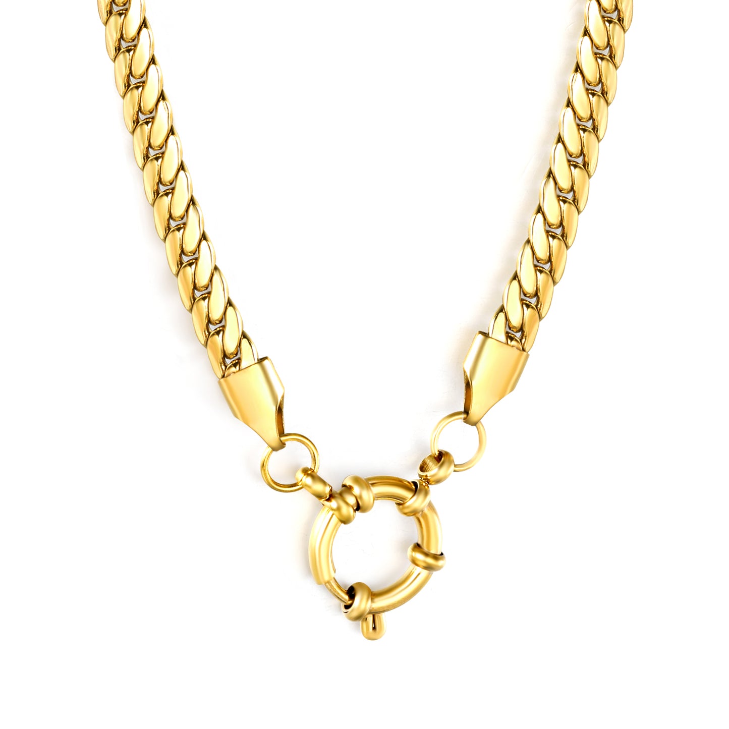 Wholesale 5.0mm Gold Dragon Chain Necklace | 43cm Stainless Steel Rope Chain | 14.1mm Round Lobster Clasp | Bulk Men's & Women's Jewelry
