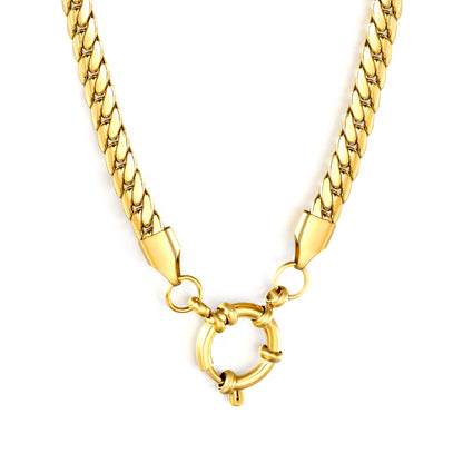 Wholesale 5.0mm Gold Dragon Chain Necklace | 43cm Stainless Steel Rope Chain | 14.1mm Round Lobster Clasp | Bulk Men's & Women's Jewelry