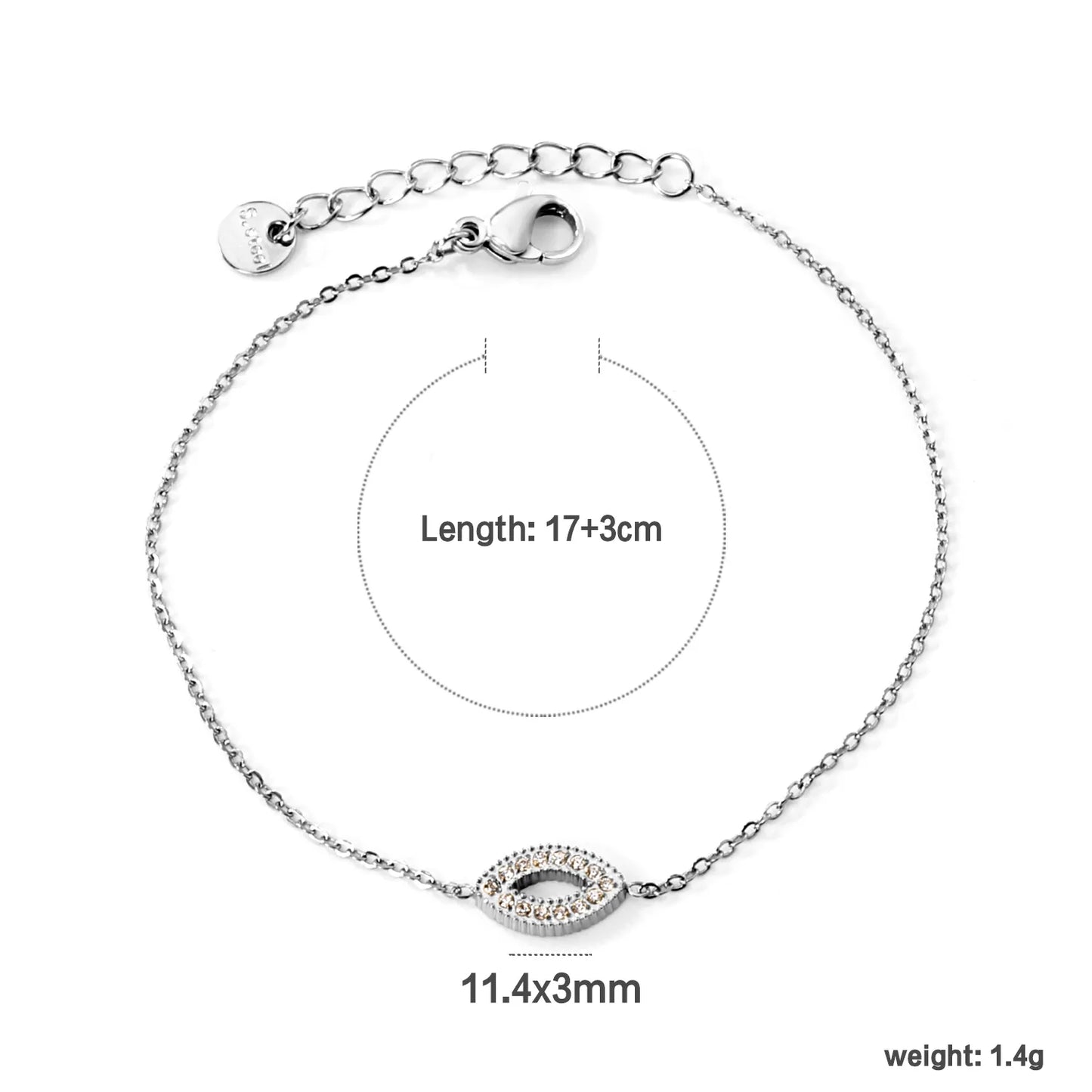 ✨ 18K Gold Plated Rainbow Zircon 17+3cm/20cm Bracelet Wholesale (MOQ 12+) | Stainless Steel Hypoallergenic 🌍 | Dainty Chain & Charm Bracelets