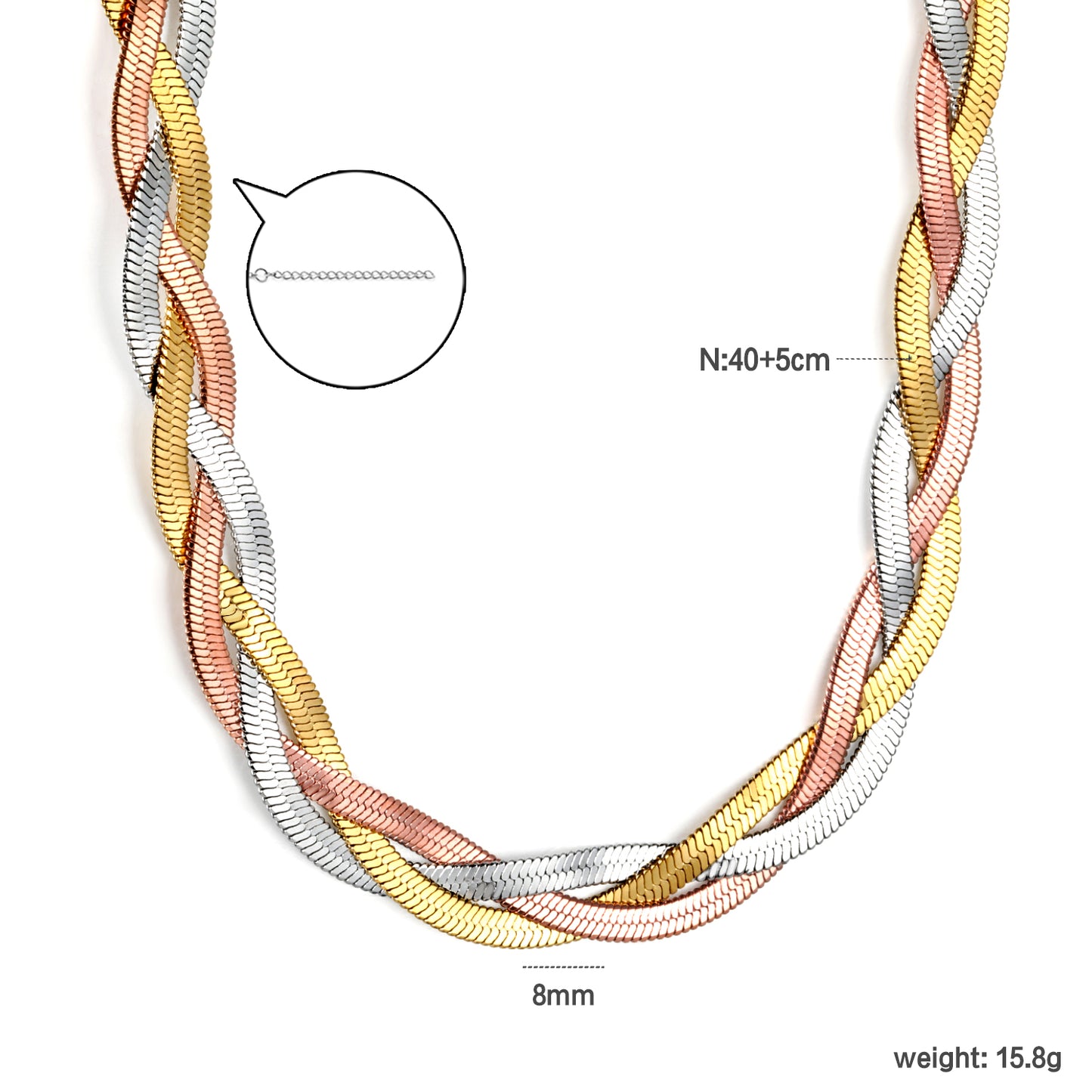 ✨ Trendy Multi-Strand Chain Wholesale Gold/Steel Crossed Chain + Colorful Braided Chain | Adjustable Necklaces for Boutiques